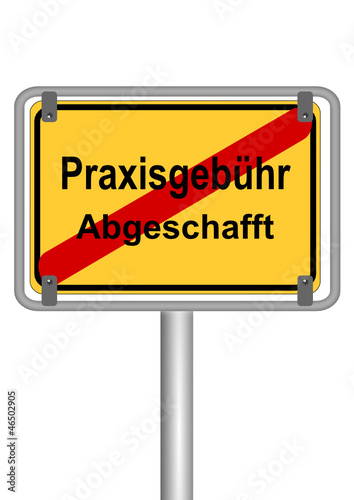 Schild Praxisgebühr abgeschafft