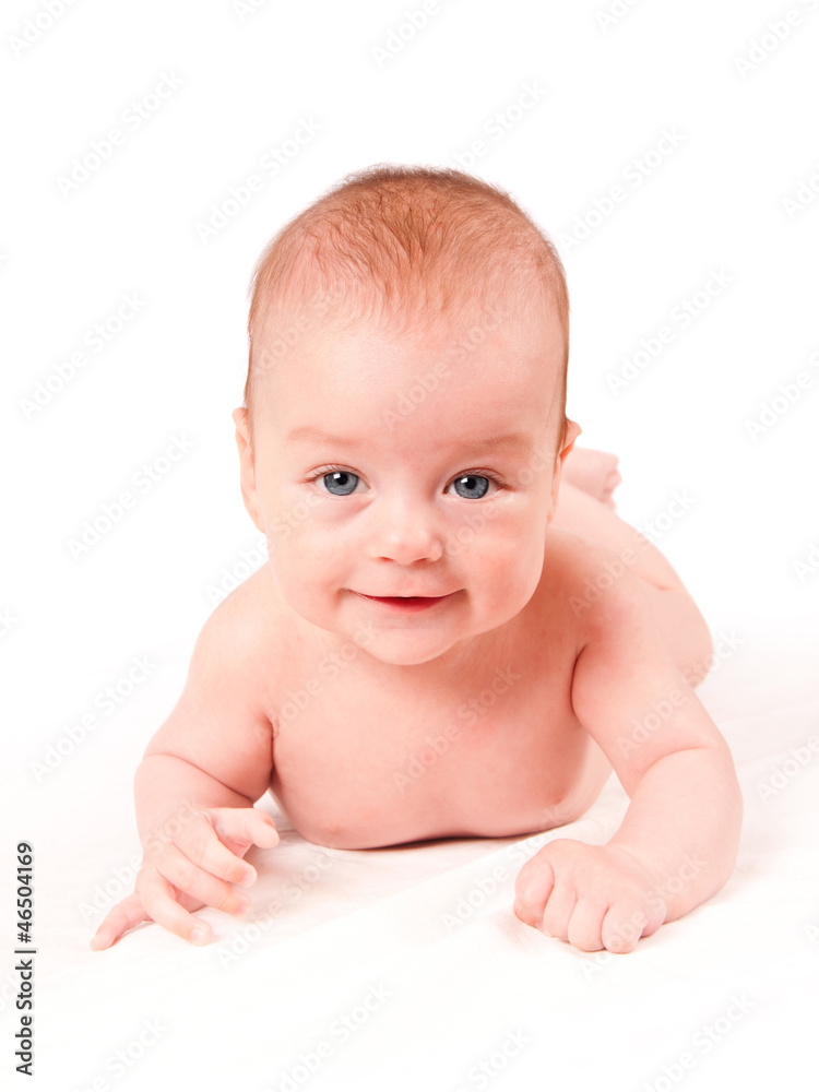 Cute baby portrait isolated on white background Cute baby portrait isolated on white background