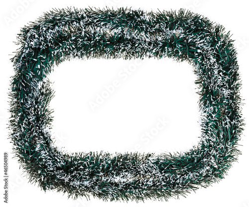 Christmas decoration framework with artificial tinsel
