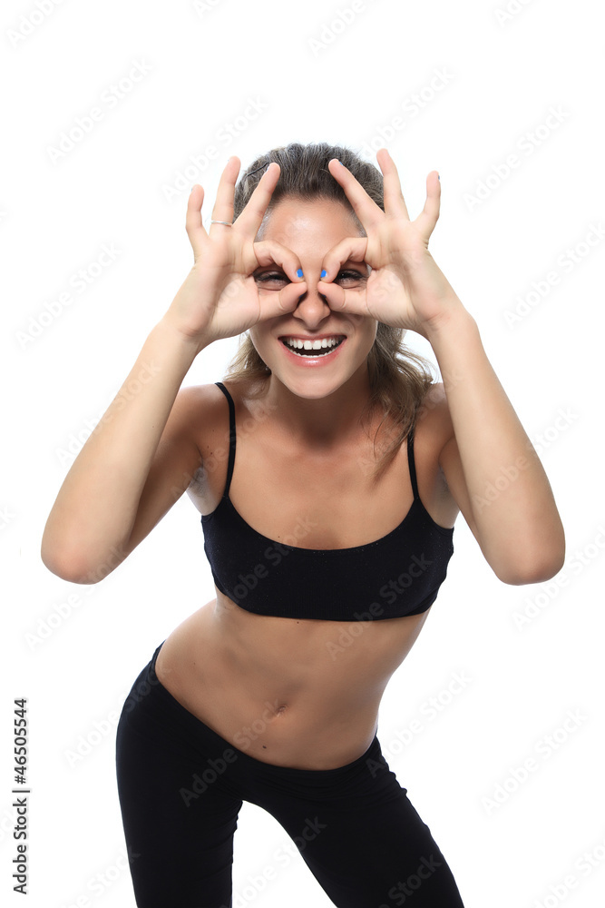 smiling girl that do a joke smiling girl that do a joke