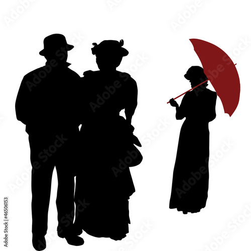 Vintage people silhouettes