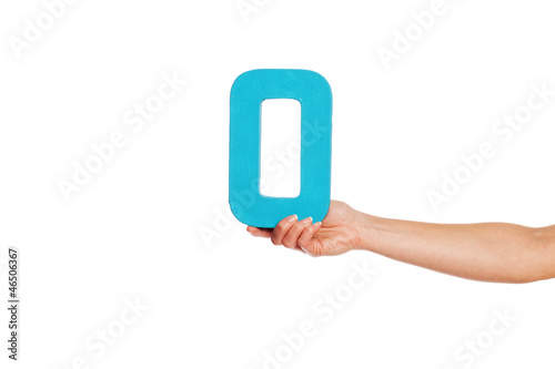 hand holding up the number zero from the right