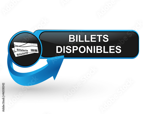 billets disponibles sur bouton web design bleu