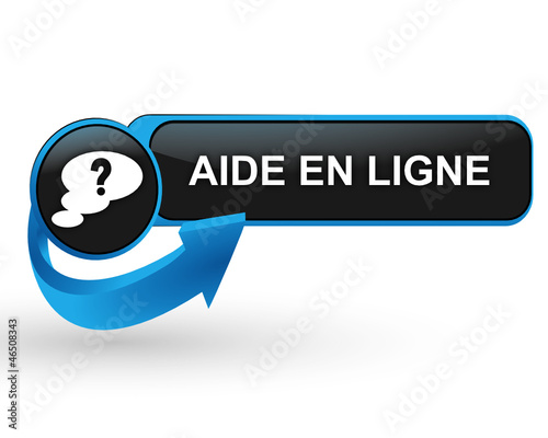 aide en ligne sur bouton web design bleu