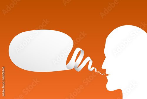 Speech Bubble with head silhouette, vector