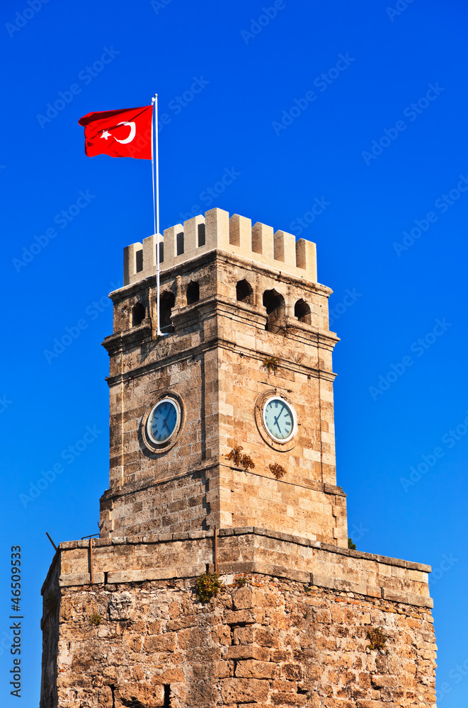 Famous tower in Antalya Turkey