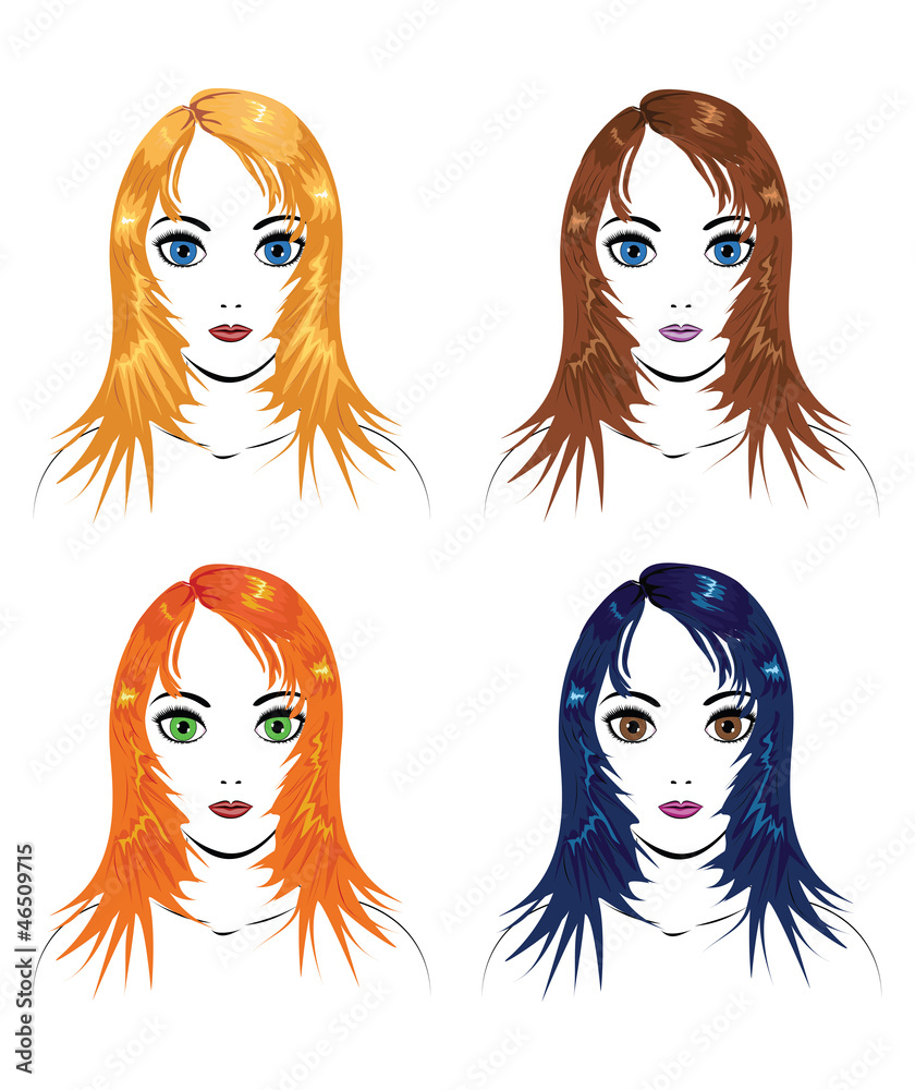 Girls with different hair colors Girls with different hair colors