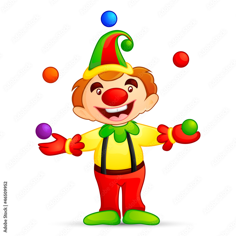 vector illustration of circus joker juggling with ball Stock Vector | Adobe  Stock