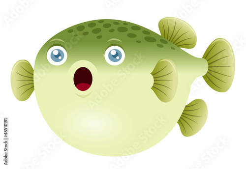 Photography Illustration of a puffer fish
