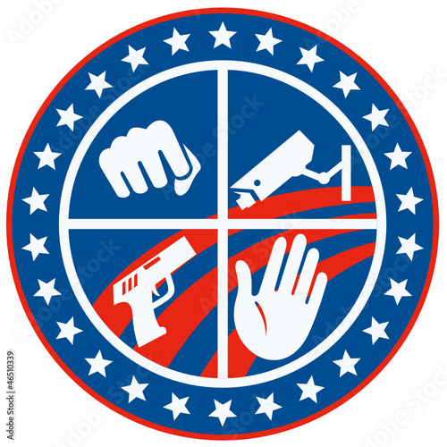 Security CCTV Camera Gun Fist Hand Circle