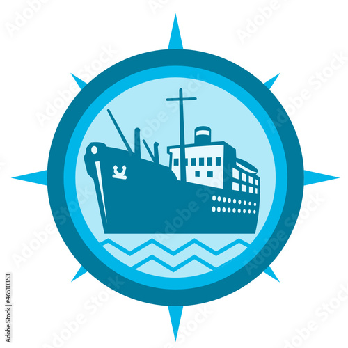 Passenger Ship Cargo Boat Retro