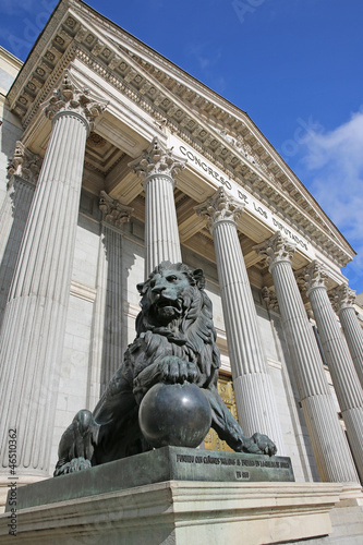 Lion at Spanish Congress of Deputies in Madrid