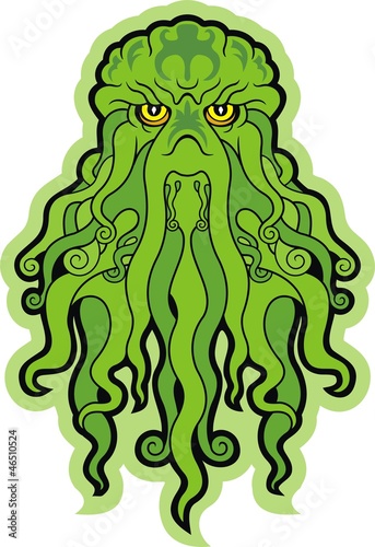Cthulhu. Sea green monster