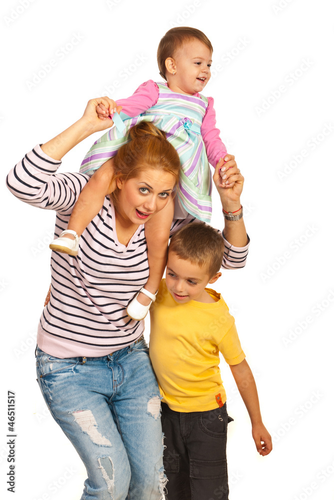 Happy mom playing with her kids Happy mom playing with her kids