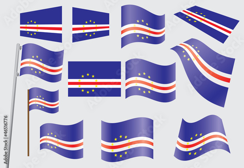 set of flags of Cape Verde vector illustration