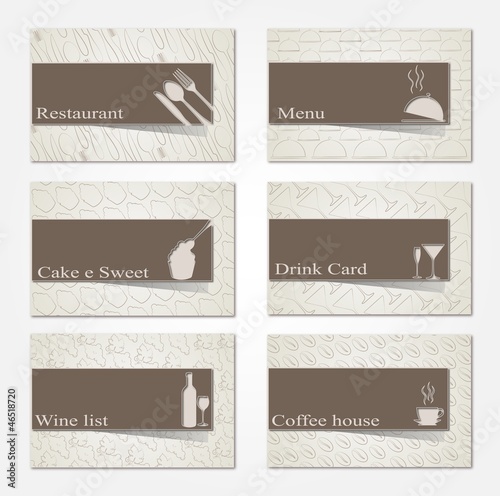 Set of 6 business cards. For cafe and restaurant_ II