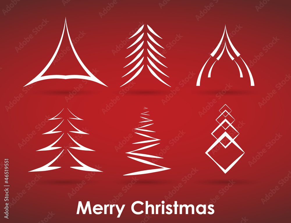 Collection of christmas trees in vector