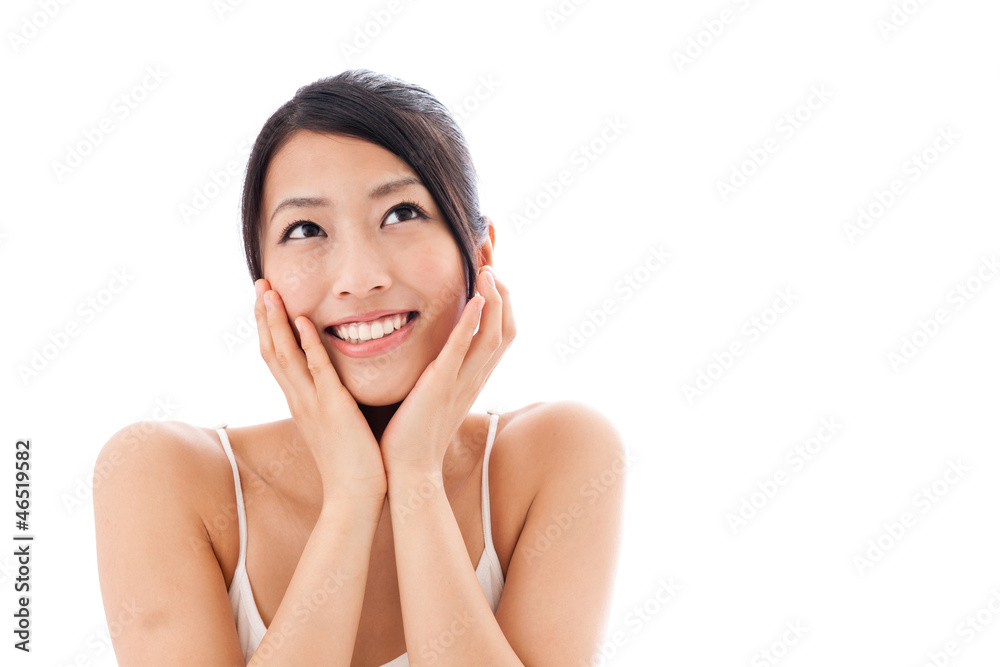 beauty image of attractive asian woman on white background beauty image of attractive asian woman on white background