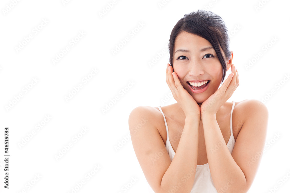 beauty image of attractive asian woman on white background beauty image of attractive asian woman on white background