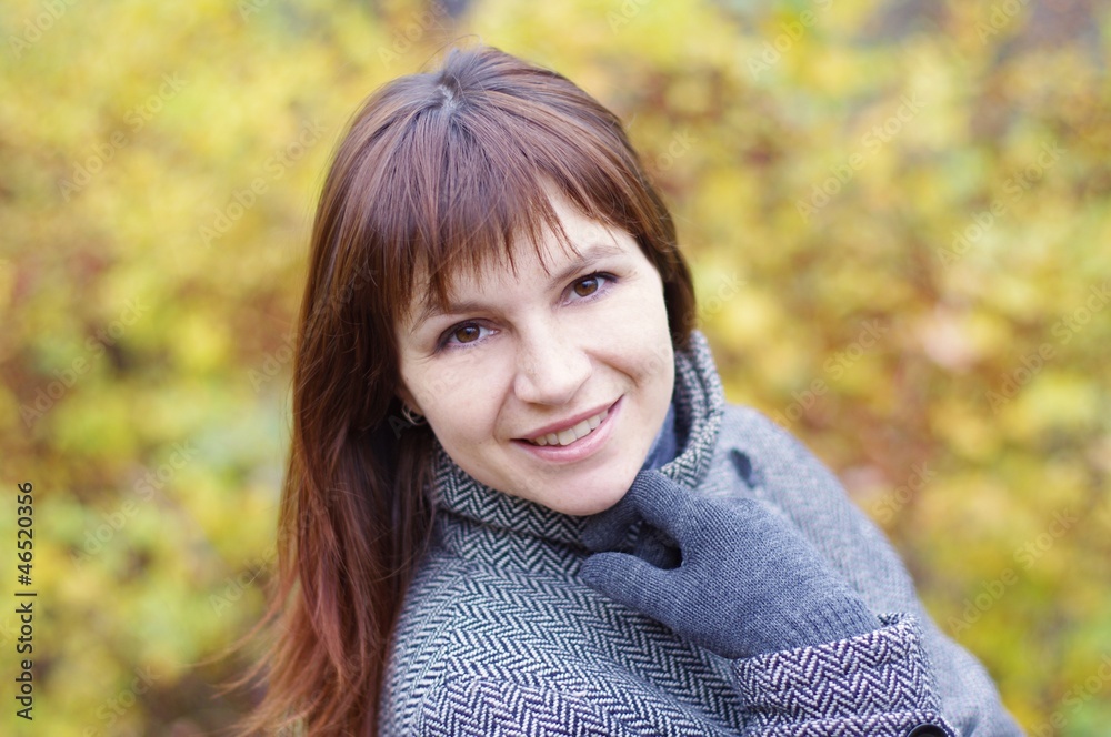Portrait of the young woman in the autumn Portrait of the young woman in the autumn
