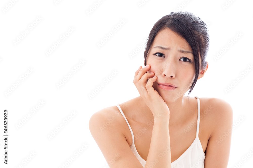 beauty image of attractive asian woman on white background beauty image of attractive asian woman on white background