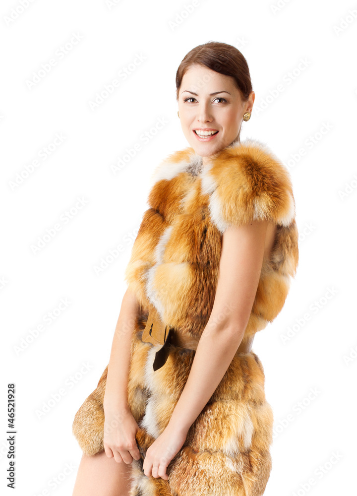 Woman in fur coat. winter fashion clothing Woman in fur coat. winter fashion clothing