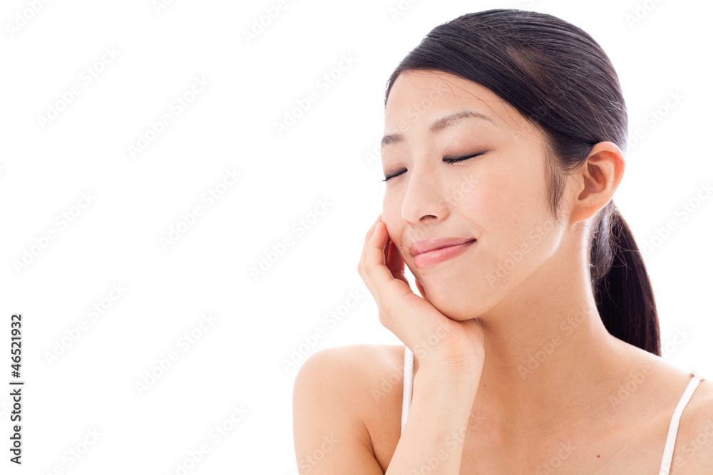 beauty image of attractive asian woman on white background beauty image of attractive asian woman on white background