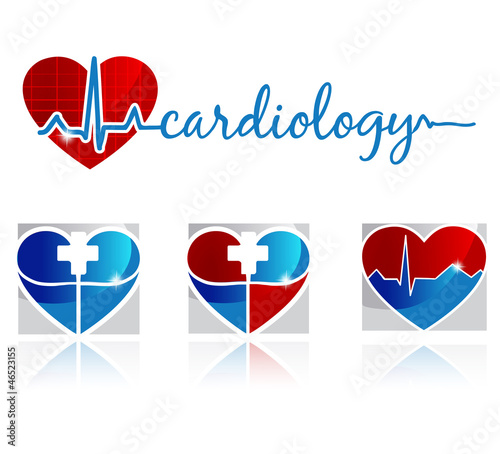 Cardiology, vascular and health care symbols