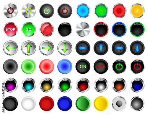 Round Push Button Vectors