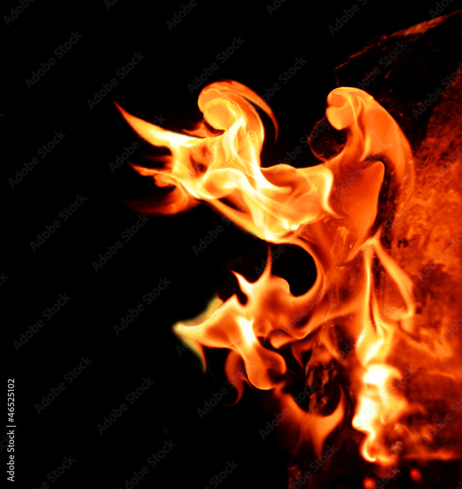 Fototapeta premium girl shaped fire flames