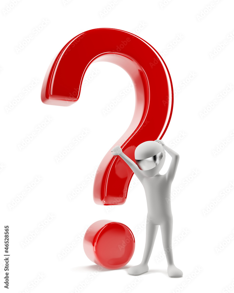 3d person with a question mark. 3d image. Isolated on white 3d person with a question mark. 3d image. Isolated on white