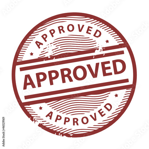 Stamp with the text Approved written inside the stamp, vector
