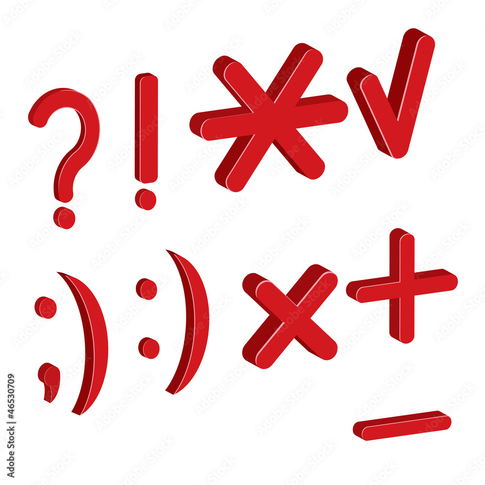 Set of 9 labels (asterisk, exclamation and question marks etc.) Set of 9 labels (asterisk, exclamation and question marks etc.)