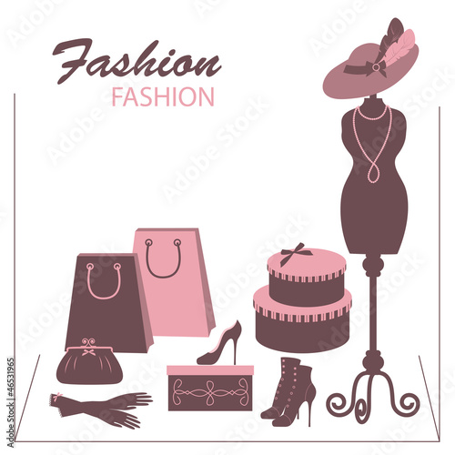 Storefront fashion shop with women accessory.