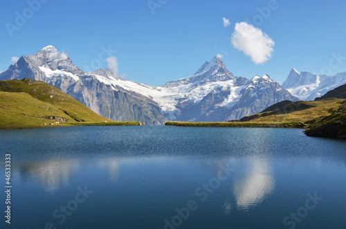 Bachalp lake in Swiss Bernese Alps
