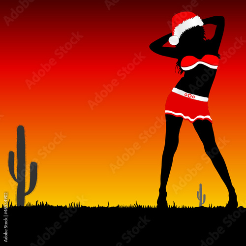 girl with christmas hat vector part two