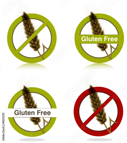 Gluten free diet icons collection