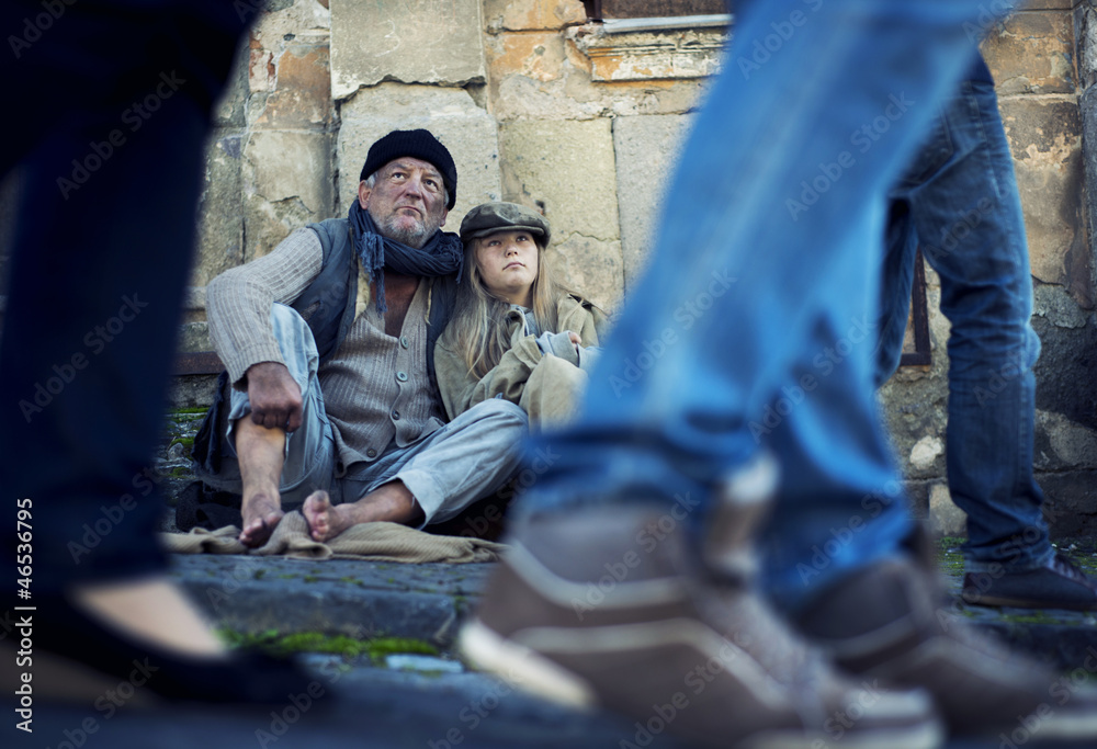 Homeless abandoned family Homeless abandoned family