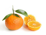 Two orange mandarins