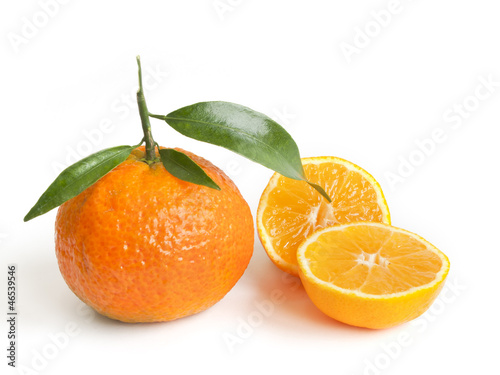 Two orange mandarins