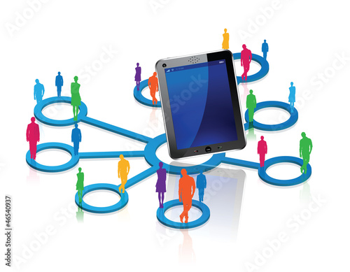 réseaux sociaux et tablettes tactiles