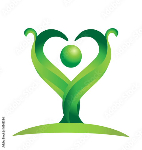 Figure of green nature logo vector