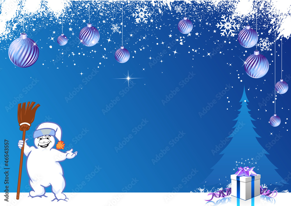 Naklejka premium Christmass Blue