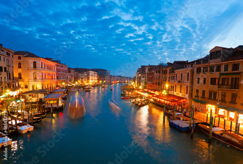 Grand Canal at sunset  Venice  Italy.