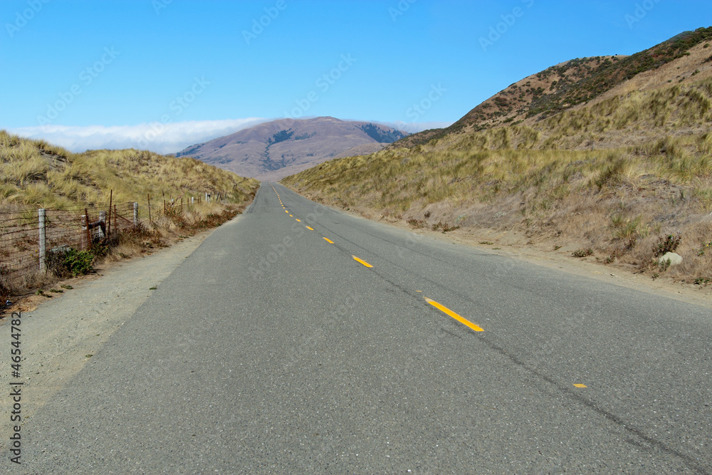 Desolate road along the Lost Coast of California Desolate road along the Lost Coast of California