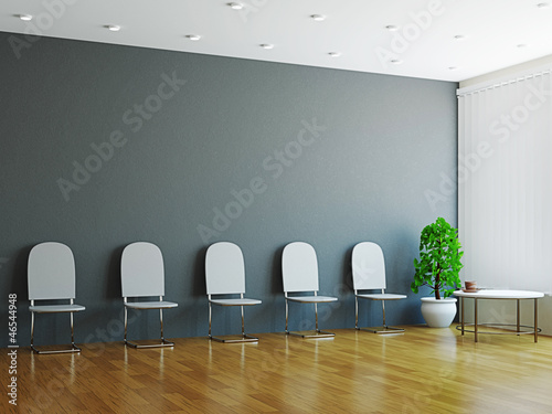 Hall with the chairs near the wall