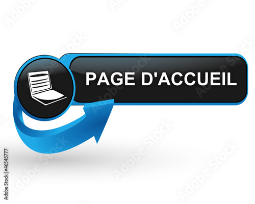 page d'accueil sur bouton web design bleu