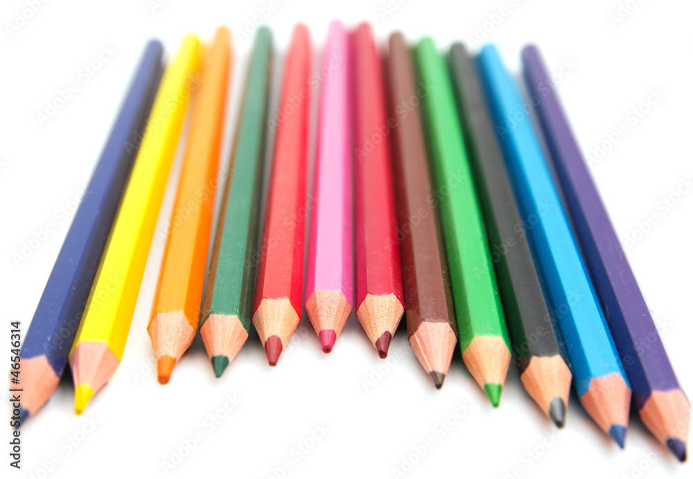 colorful pencils on white background colorful pencils on white background