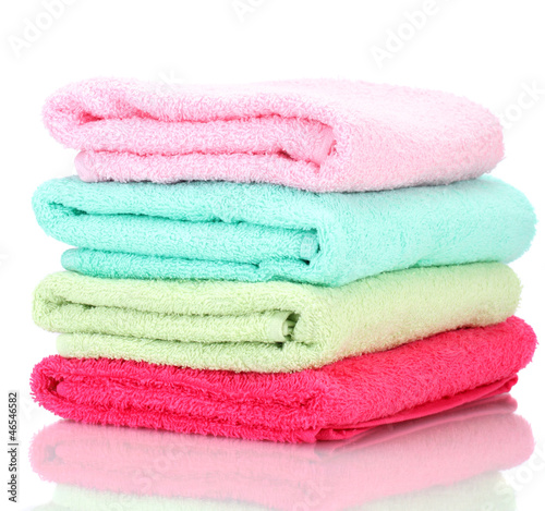 colorful towels isolated on white