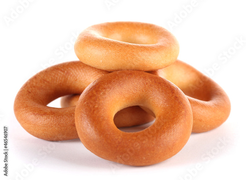 tasty bagels, isolated on white
